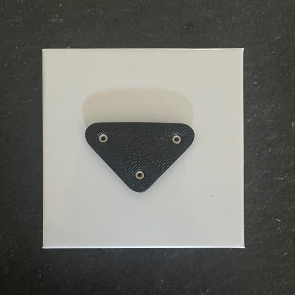 Prada Inspired Triangle Patch or Broche (Black)