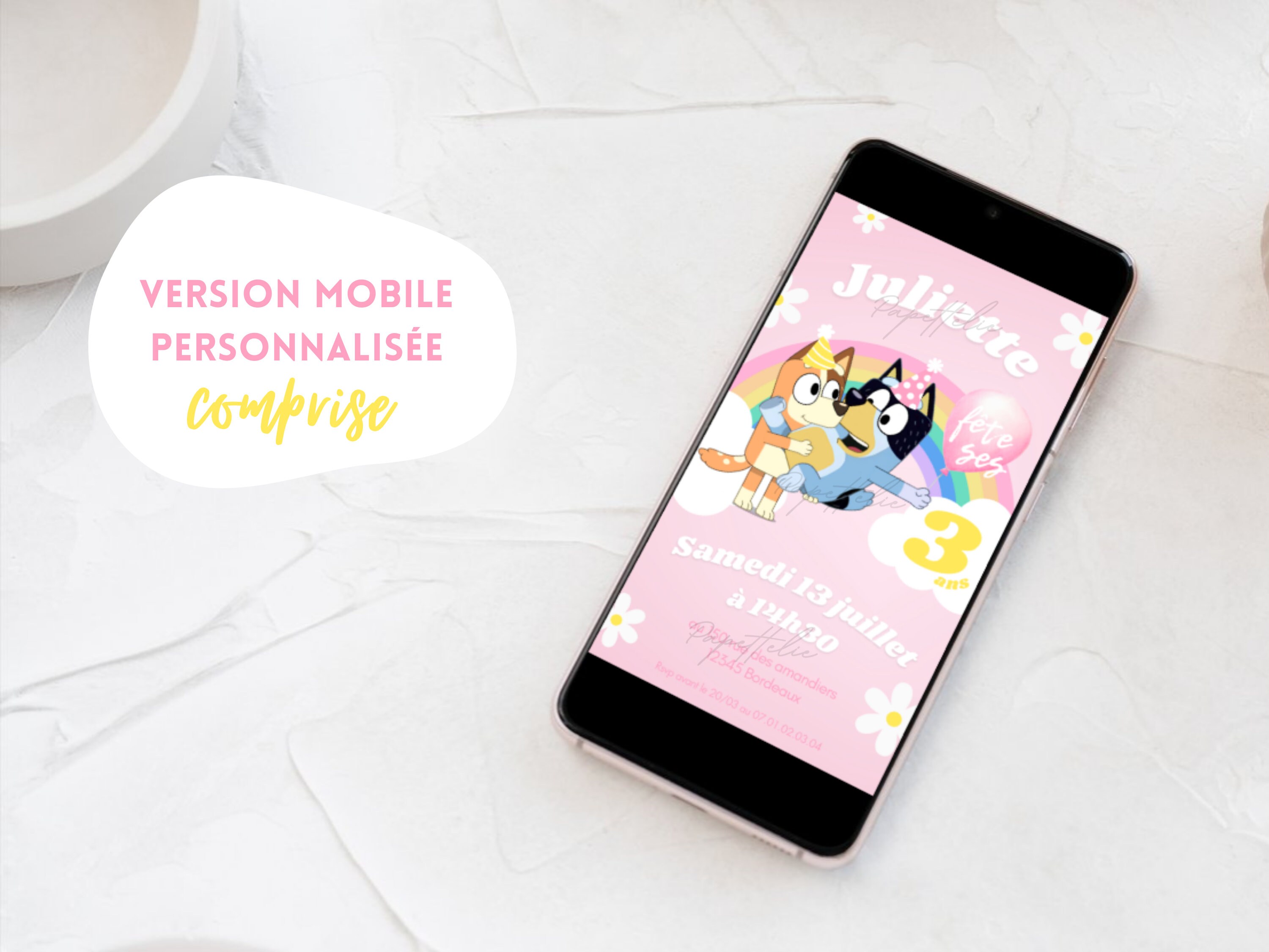 Personalized Bluey Invite + Mobile Format