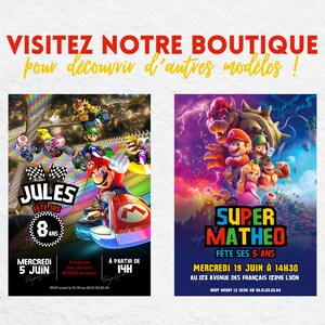 Mario birthday invitation card in French + mobile - Editable and personalized digital invitation - Mario announcement to print image 10