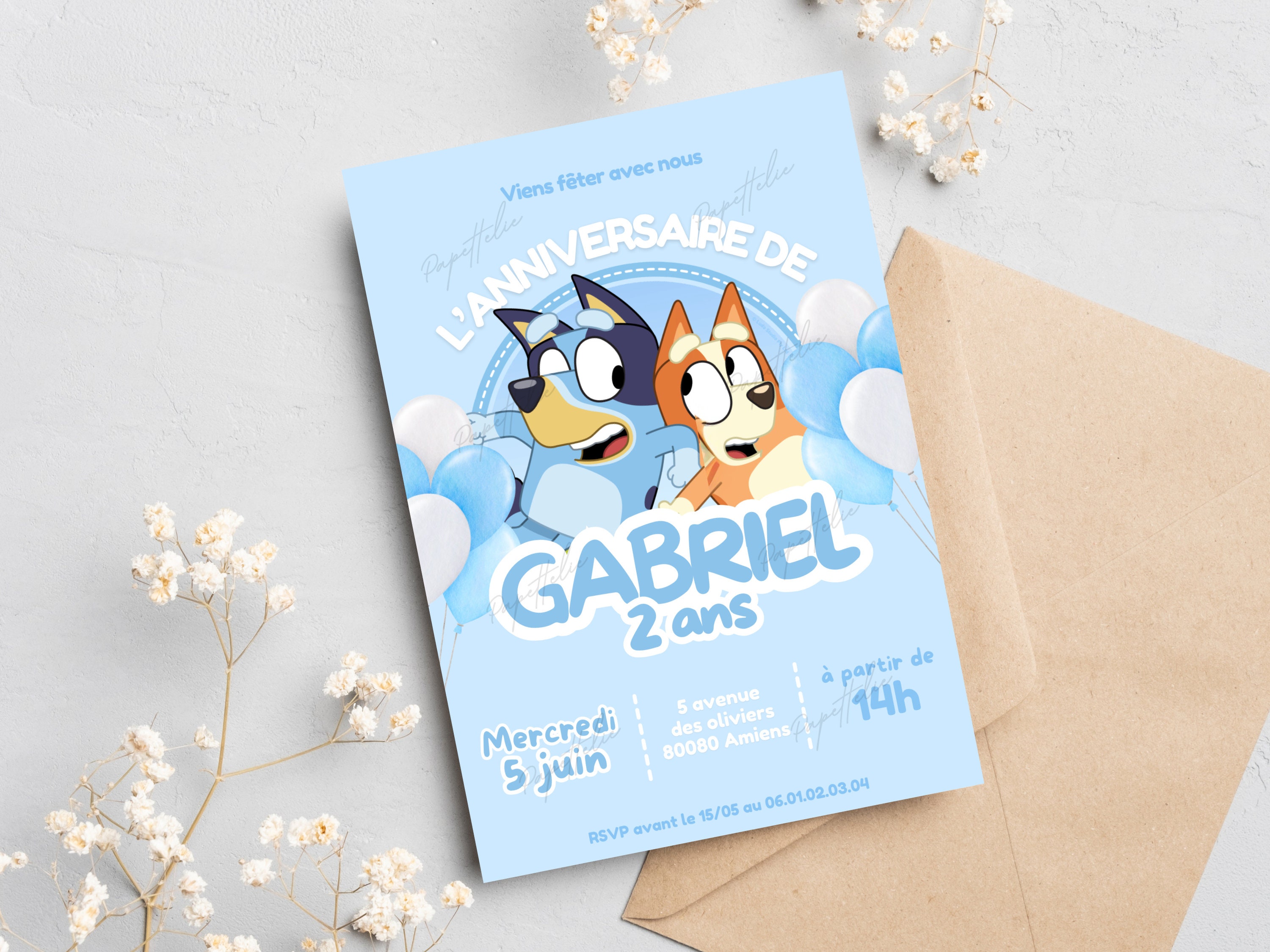 Editable Bluey Invite + Mobile Format