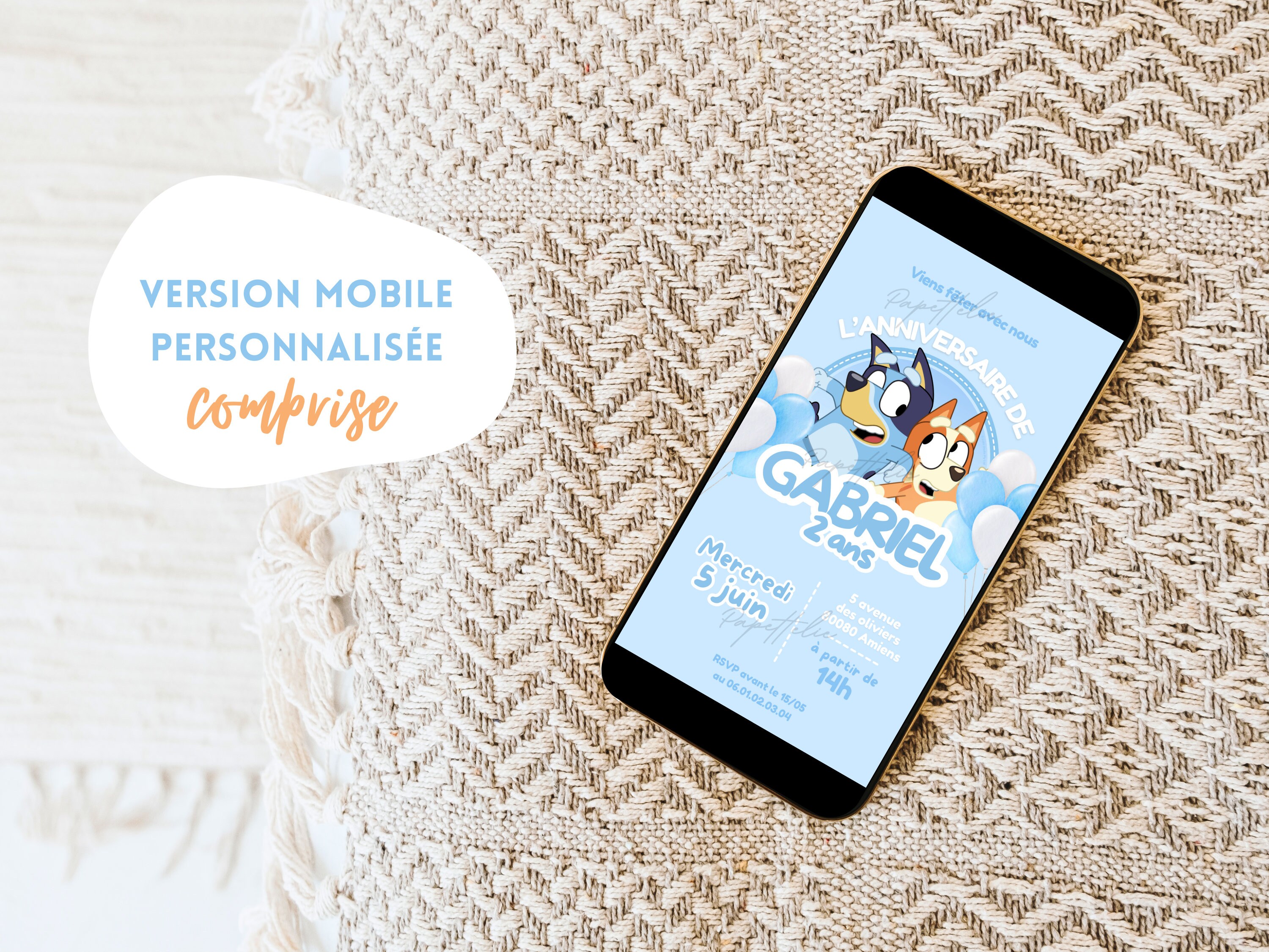 Editable Bluey Invite + Mobile Format