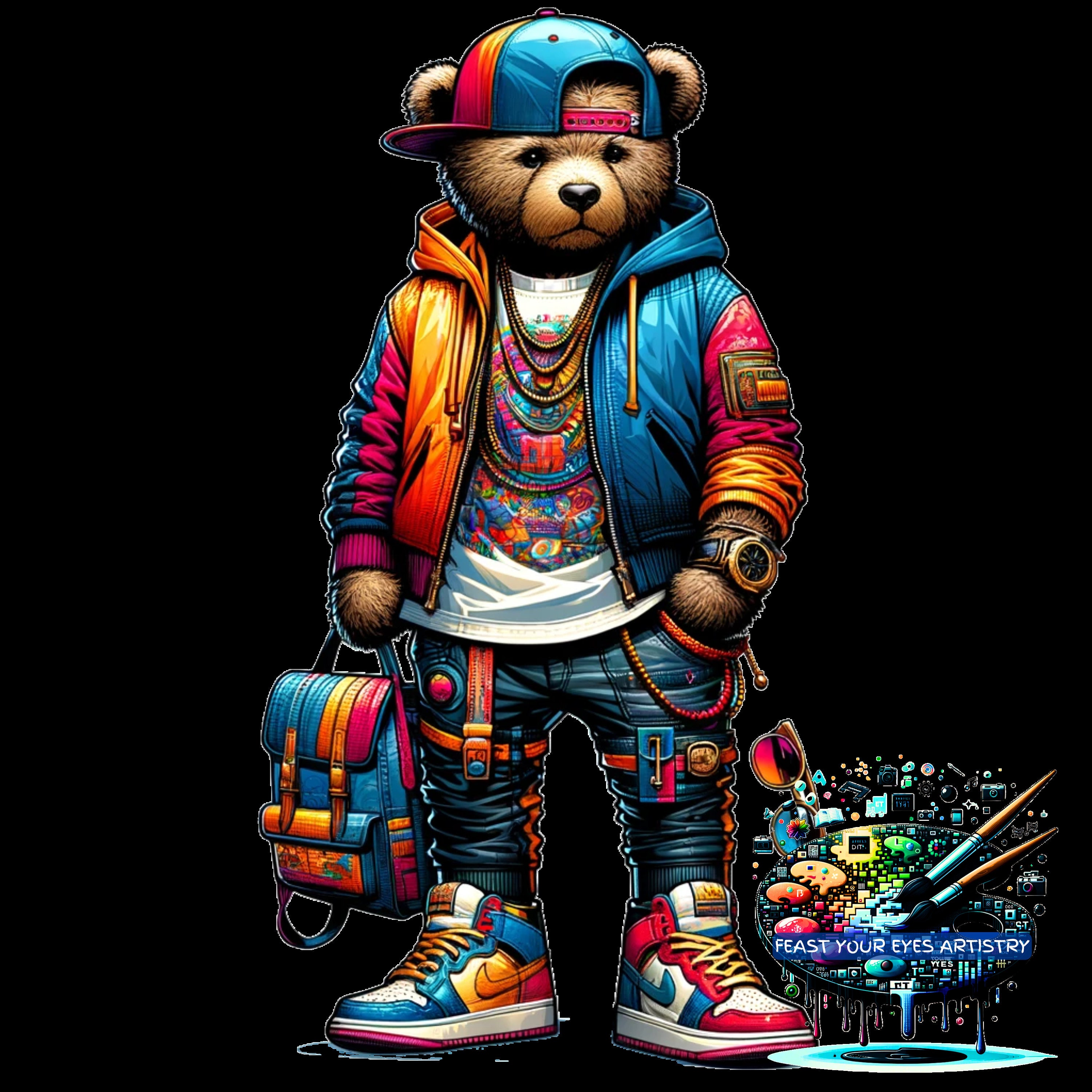 Teddy Bear PNG, Trendy, FYE Bear, Color, Fashion, Png, Dtf, Dtg, POD ...