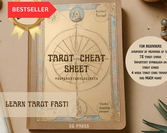 FAST* ACCURATE Beginners Tarot Cheat Sheet | Symbolism | Reference Sheet | Bundle | Meanings | Learn Tarot | Astrology