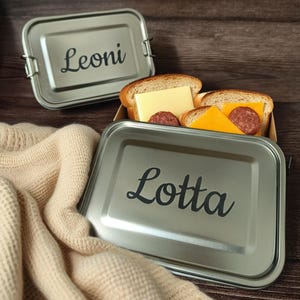 boîte à lunch personnalisée en acier inoxydable | Boîte à lunch avec nom | Garderie et école | boîte à lunch durable | Cadeau pour les enfants | Boîte à déjeuner