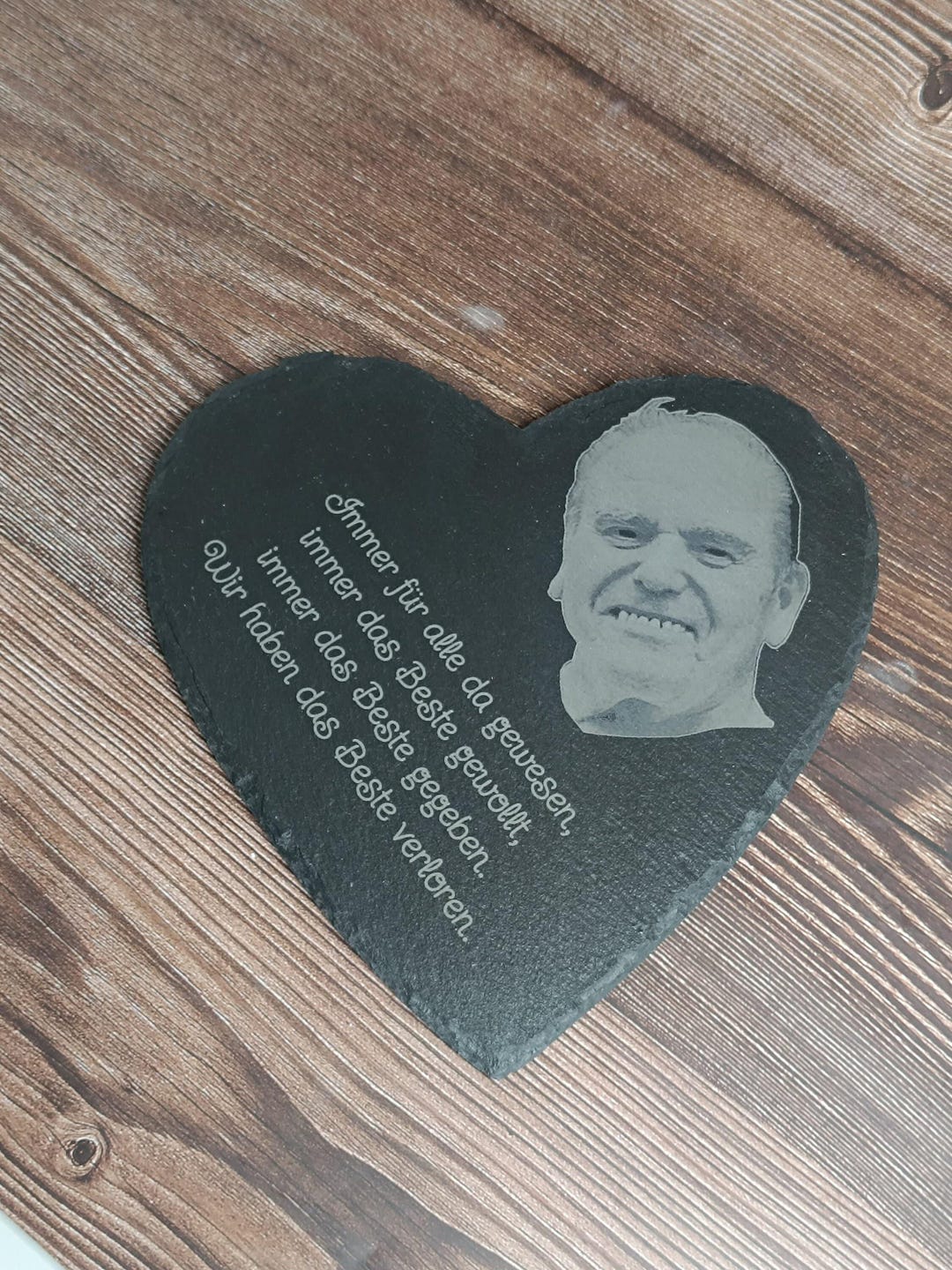 Slate Inscriptions Slate Plaque With Portrait and Funeral Inscription/personal Message, as ...