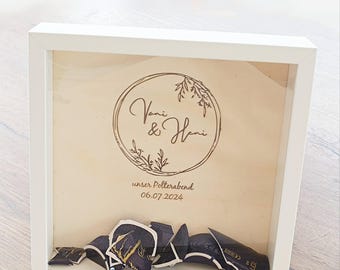 Cadres photo personnalisés avec noms et date, avec texte ou motif au choix, pour un enterrement de vie de jeune fille, pour le bouquet de la mariée, en cadeau de mariage