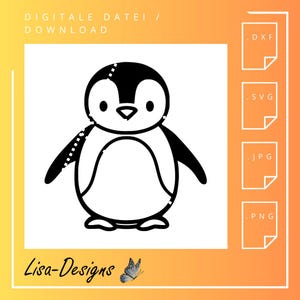 schattige pinguïn digitale download – .svg, .jpg, .dxf, .png-bestand voor laser, plotter, CNC, kinderkamerdecoratie en doe-het-zelf dierenmotief