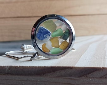 Scottish Sea Glass Necklace, Sea Pottery Pendant, Beach Find Souvenir, Mudlark Jewellery, From the Sea, Shore Find Jewellery, Pendant