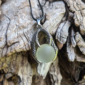 Sea Glass marble necklace, sea marble, seaglass & silver, beach glass marble, glass necklace, seaglass marble necklace, Meer Glas murmel image 3