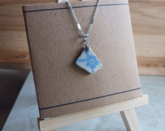 Scottish Sea Pottery Necklace, Sea Pottery Silver Necklace, Sea Pottery Necklace, Beach Pottery, Genuine Sea Glass, Scottish Gift, Gift