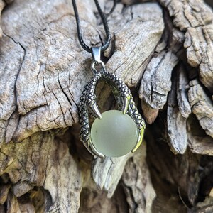Sea Glass marble necklace, sea marble, seaglass & silver, beach glass marble, glass necklace, seaglass marble necklace, Meer Glas murmel image 4