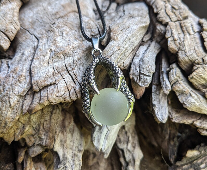 Sea Glass marble necklace, sea marble, seaglass & silver, beach glass marble, glass necklace, seaglass marble necklace, Meer Glas murmel image 4