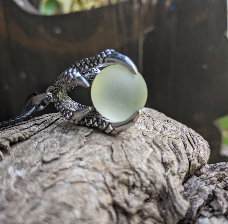 Sea Glass marble necklace, sea marble, seaglass & silver, beach glass marble, glass necklace, seaglass marble necklace, Meer Glas murmel image 2