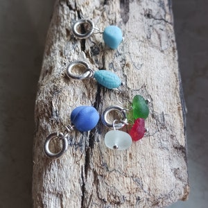 Scottish Sea Pearl Pendants, Winzige Meerglas Perlen Kette, Sea Glass Pearl Pendants, Tiny Glass Pendants, 925 Sterling Silver Pendants