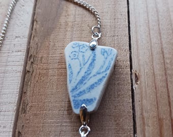 Scottish Sea Pottery Bracelet, Sea Pottery Silver Bracelet, Scottish Beach Find Bracelet, Beach Pottery Bracelet, Scottish Sea Glass Jewelry