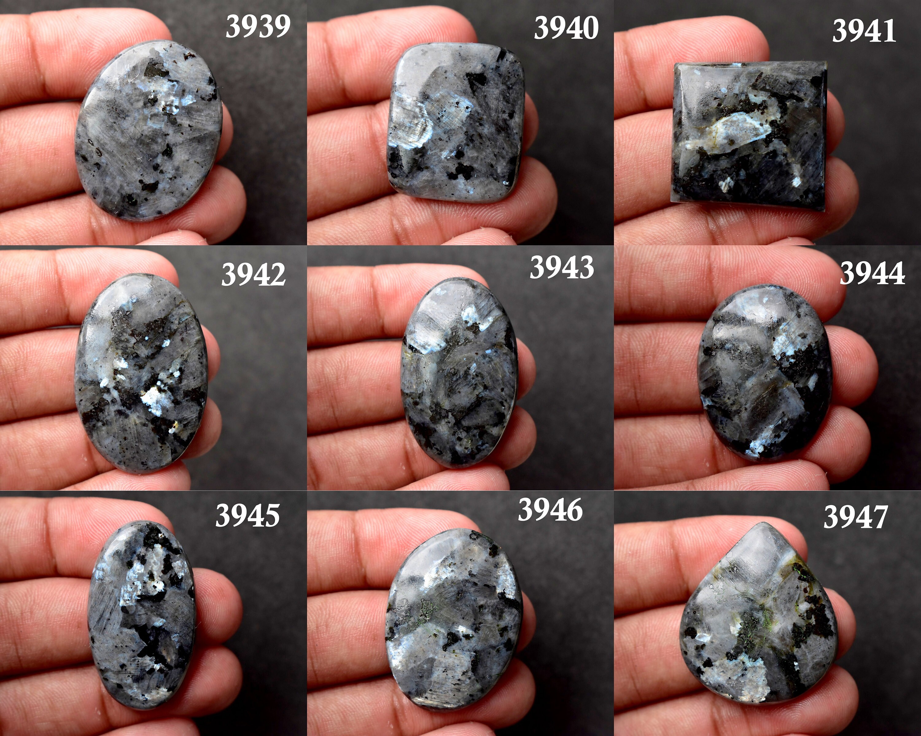 Natural Larvikite Gemstone Larvikite Cabochon Gray Larvikite Stone Norwegian moonstone Fireplay Gray Stone cabochon