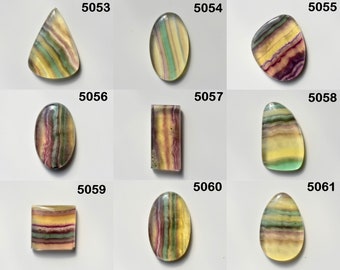 Natural Fluorite Cabochon , Fluorite Gemstone, Multicolor Color Fluorite Cabochon for jewelry making #5053-5083