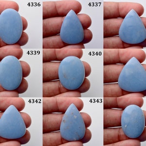 Beautiful Angelite Gemstone,  Angelite Cabochon,  Blue Angelite Stone,  For Jewelry Flat Back Smooth Angelite Cabochon 4336-4362