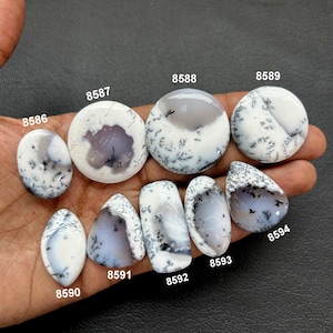 Dendrite Opal Gemstone Black White Design Dendrite Opal Cabochon, Flat Back Dendrite Opal Stone Both Side  Polished Dendrite Opal Stone
