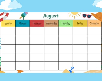 Summer Fun Printable Planner for Kids: Your Guide for July and August