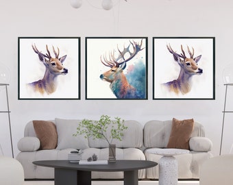 Ciervo Acuarela Arte digital, Pintura, Ilustración, Obra de arte