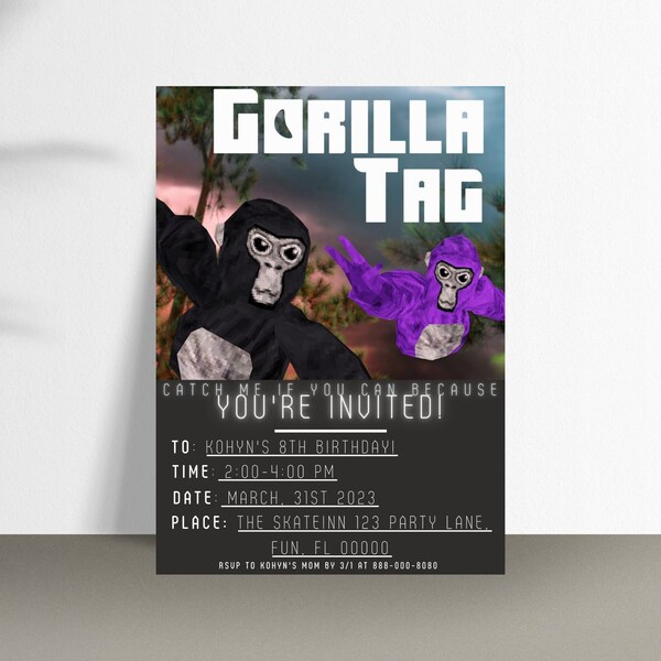Gorilla Tag Template Etsy Gorilla Tag Template Etsy