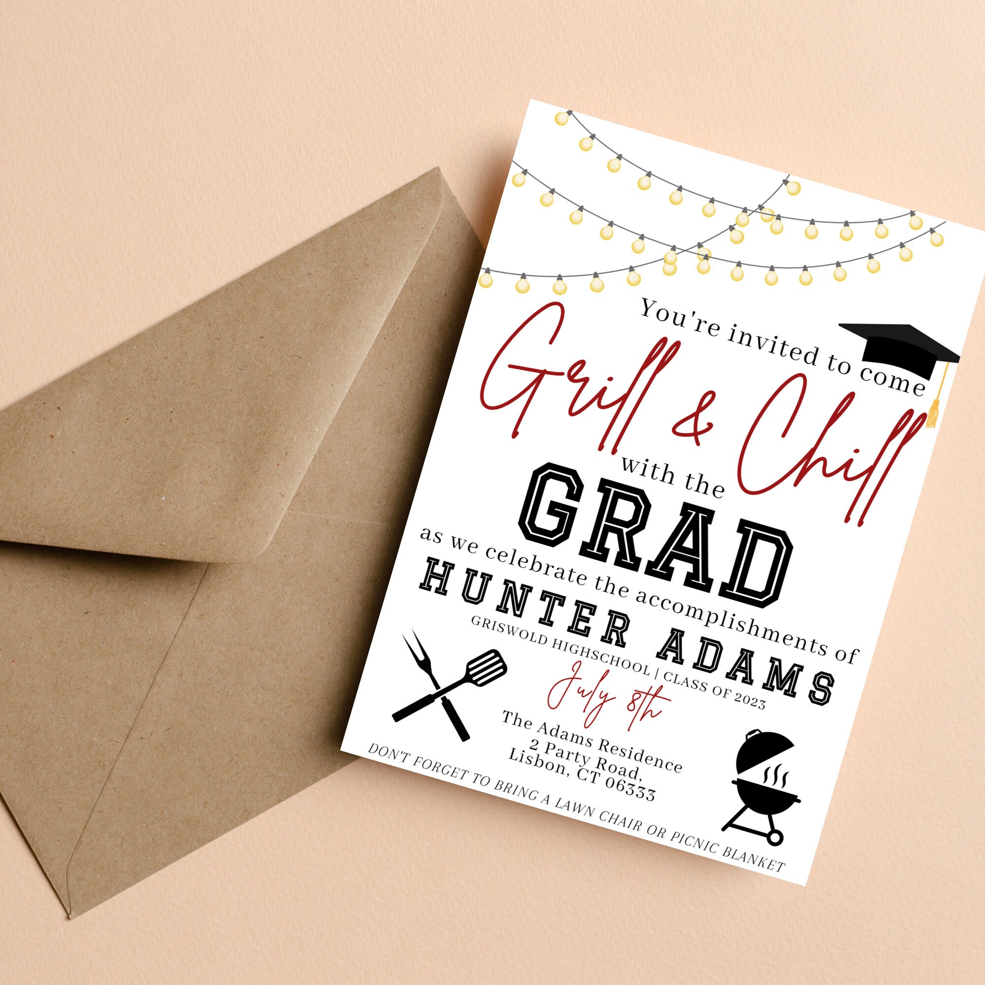 Chill & Grill Graduation Party Invites BBQ Graduation Party Etsy