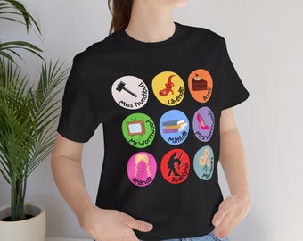 Characters of Matilda Adult Unisex Tshirt, Miss Honey Tee, Trunchbull Shirt, Books, Reading, Musical Theatre, Theater, Broadway, Bookworm