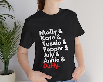 Camiseta para adultos del elenco de Orphans of Annie Duffy – Camiseta de los personajes del musical de teatro Orphanage