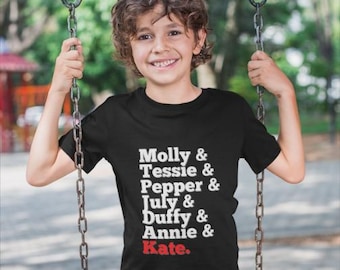Camiseta infantil del elenco de Orphans of Annie Kate – Camiseta de los personajes del musical de teatro Orphanage