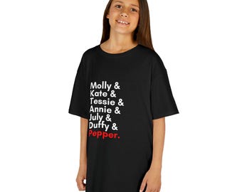 Camiseta infantil del elenco de Orphans of Annie Pepper – Camiseta de los personajes del orfanato del teatro musical