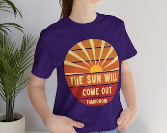 Annie Musical Theatre Tee, Broadway Inspired Sun Graphic Shirt