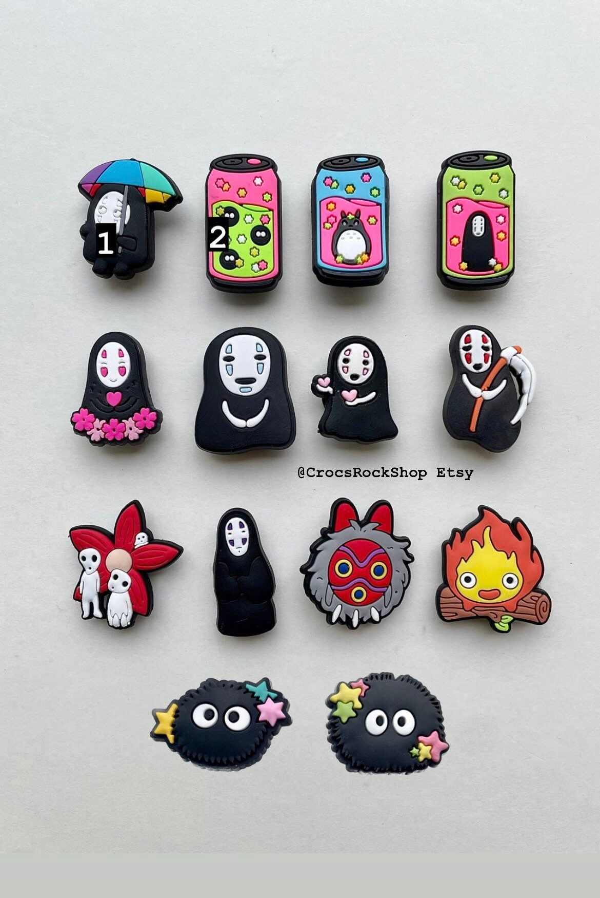 Anime Shoe Charms Studio Ghibli Jibbitz Manga No Face Soot Etsy UK