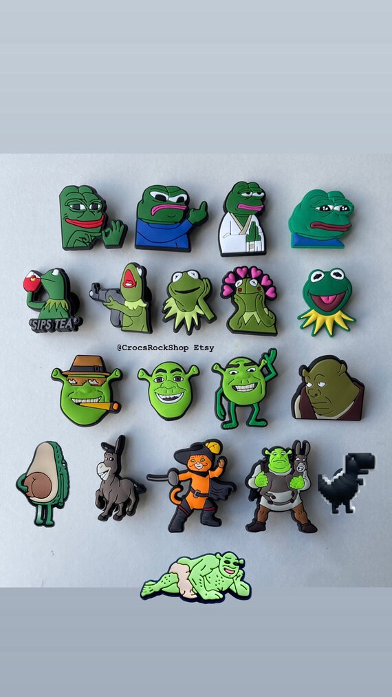 4pcs/set Shoe Charms Decoration Cartoon Shrek Ears for Crocs