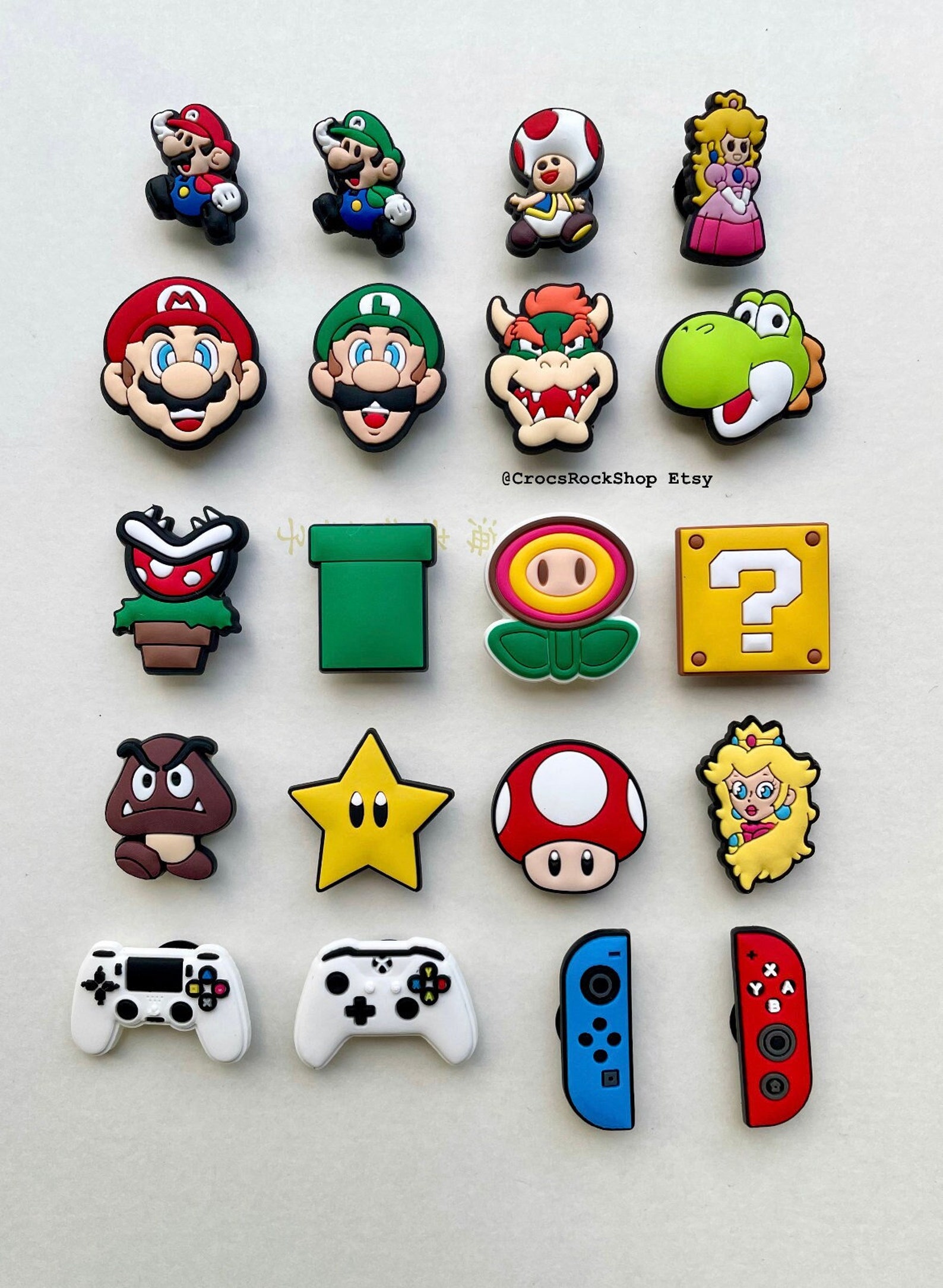 Super Mario Crocs Charms Gaming Jibbitz Nintendo Luigi Yoshi Etsy UK