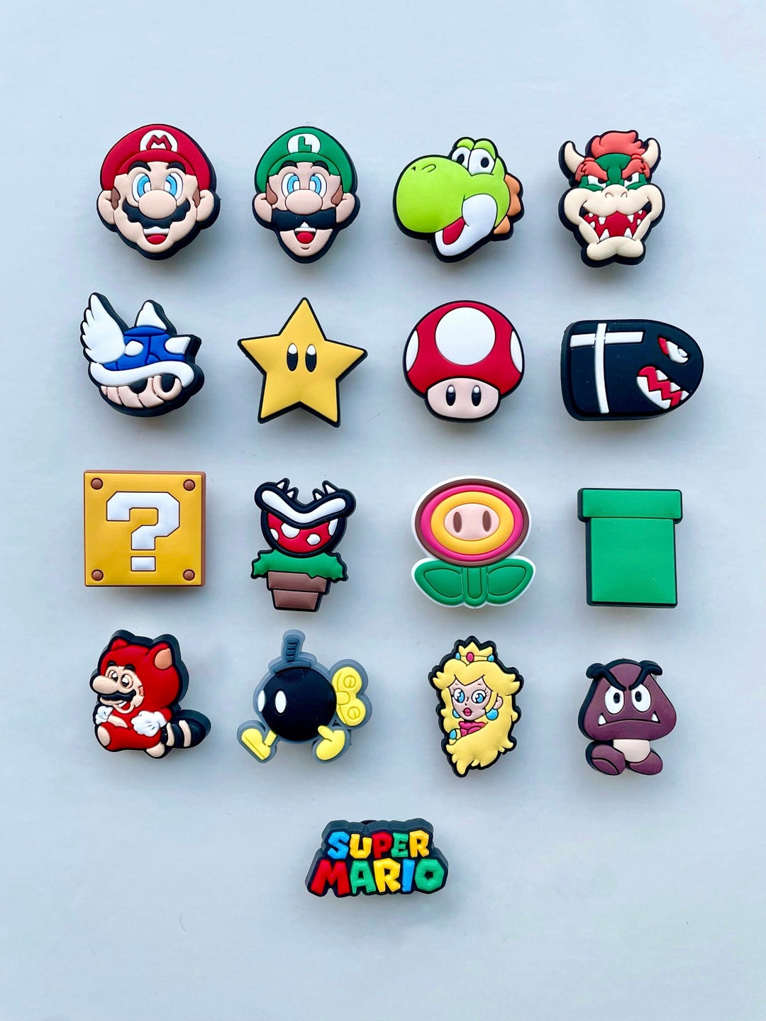 Super Mario Crocs Charms Gaming Jibbitz Nintendo Luigi Yoshi Shoe Clips