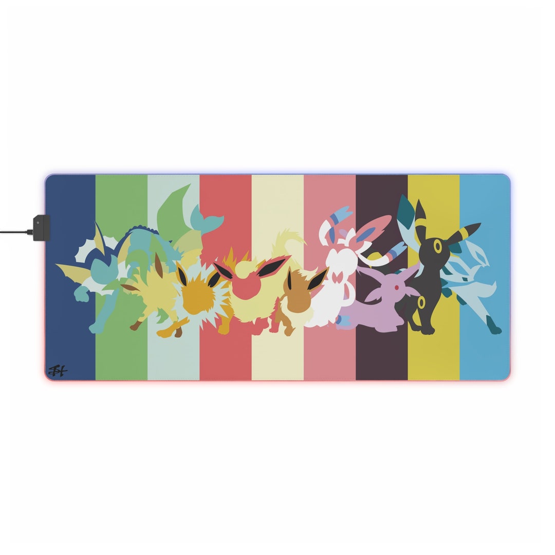 LED Pokemon Eevee Eeveelutions Mixed Colors Desk Mat - Etsy