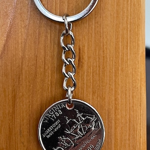 Keychain Quarter Dollar Virginia