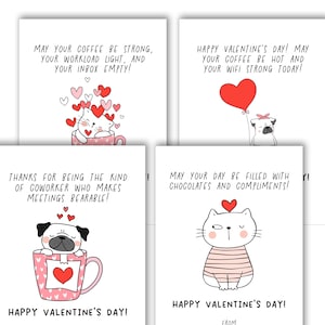 Mitarbeiter Niedliche Valentinstag Arbeitsplatz Karten, lustige druckbare Kollegen Büro Valentinstag Karten, Kollege Valentinstag Digitaldrucke