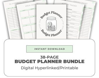 Budget Planner Bundle, Digital & Printable Budget Planner, US Letter A4 A5 Finance Planner Mega Pack, Weekly Monthly Yearly Budget Planner