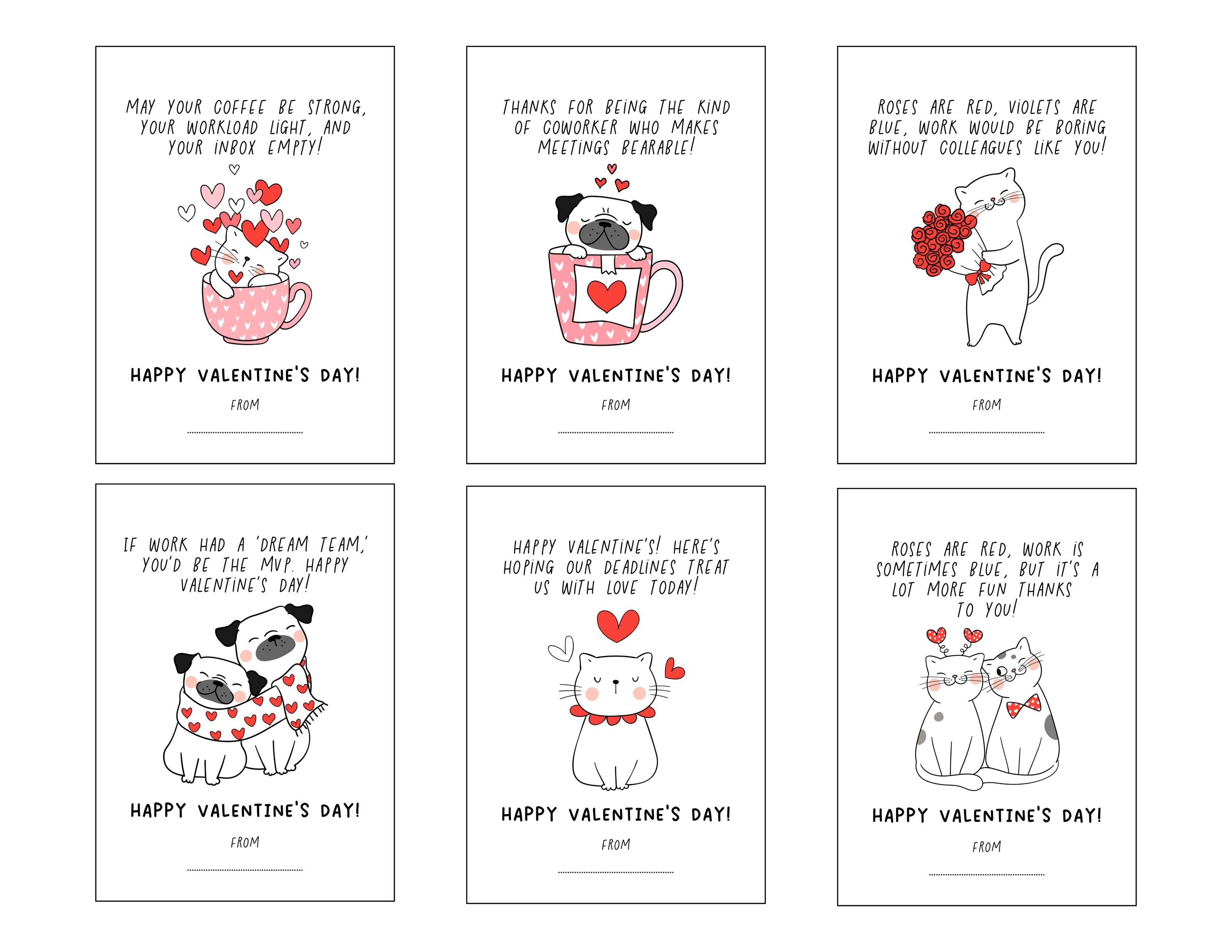 Coworker Cute Valentine Workplace Cards, Funny Coworker Office ...