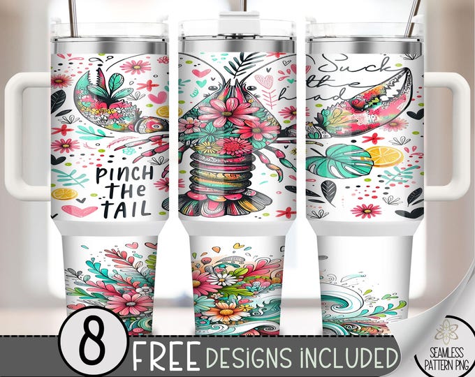 Crawfish 40oz Tumbler Wrap, Crawfish Suck The Head Tail Tumbler Sublimation Design, Fisherman Aesthetic 40oz Quencher Tumbler Wrap, A218