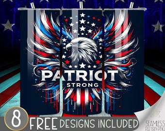 Patriot Trump 2024 Tumbler Wrap PNG Digital Download 20 oz Skinny, Election Tumbler Sublimation Design, Military Seamless Sublimation design