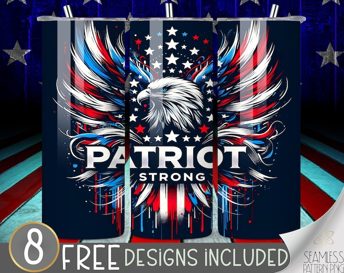 Patriot Trump 2024 Tumbler Wrap PNG Digital Download 20 oz Skinny, Election Tumbler Sublimation Design, Military Seamless Sublimation design