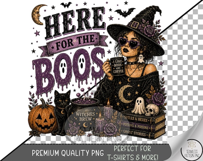 Halloween Sublimation Design, Witchy UV DTF Graphic, Spooky Clip Art, Digital Download, B10369
