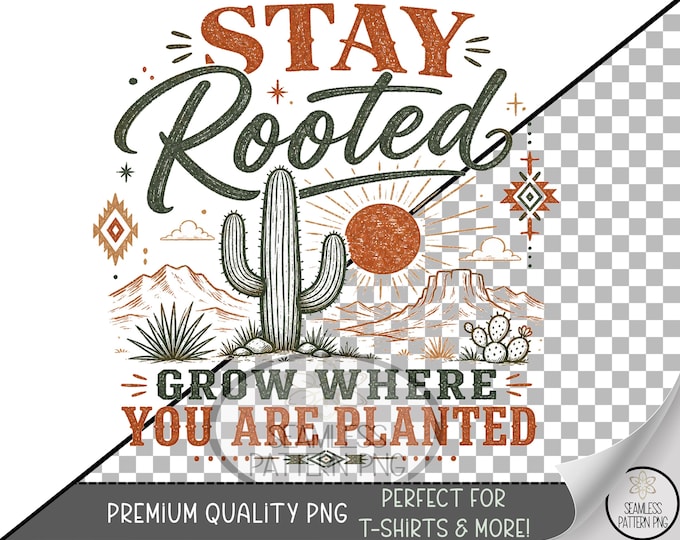 Cactus Sublimation Design, Desert UV DTF Graphic, Southwestern Clip Art, Digital Download, B10323