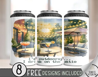 Outdoor Humor 4 in 1 Can Cooler Wrap, Funny Booze 4in1 Tumbler PNG, Silly Adult 16 Oz Can Cooler Sublimation Design, Fun Patio PNG, A107