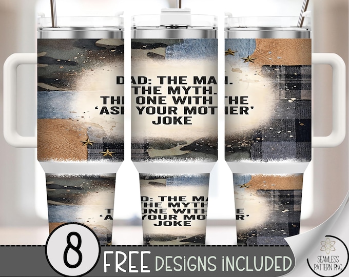 Dad Joke 40 oz Tumbler Wrap, Humorous Sublimation Design, Rustic PNG Files, Vintage 40oz Tumbler Design, Digital Download, B10261