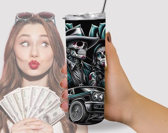 LA Chicano Girl Couple Cholo Couple 20oz Tumbler Wrap, Chicano