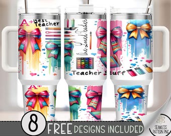 Teacher 40oz Tumbler Wrap, Teaching Positive Affirmation Tumbler Sublimation Design,Teacher Life 40oz Quencher Tumbler PNG,Best Teacher A144